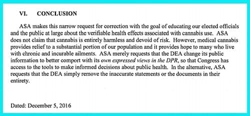 ASA makes correction request to DEA