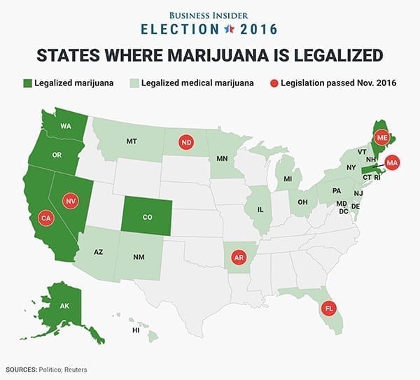 Marijuana legalization map