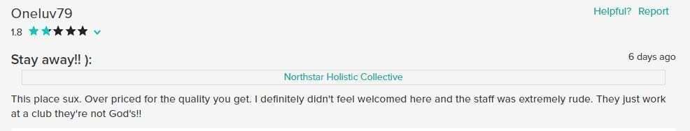 Northstar Holistic Collective Negative Customer Review