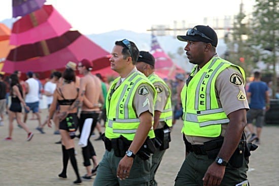 Security roam Coachella festival, looking for drug dealers