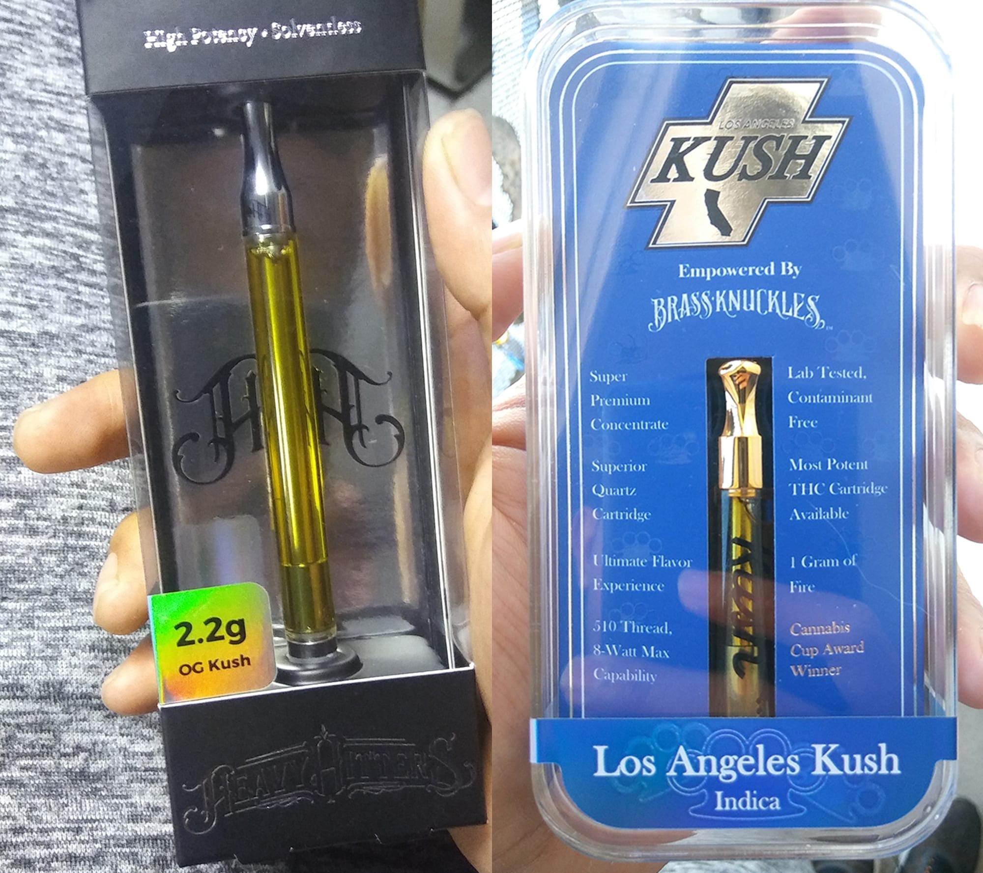 Heavy Hitters VS Brass Knuckles THC oil cartridge Showdown!