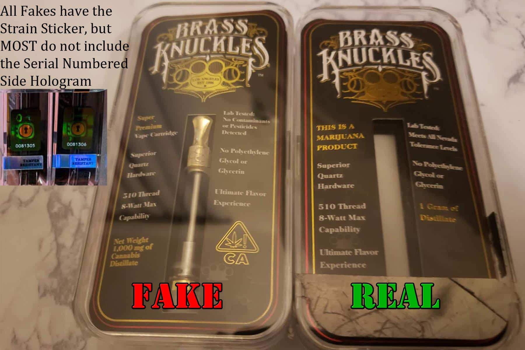 brass knuckles fake vs real