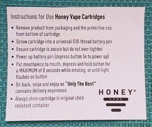 Honey Vape Cartridge Instructions