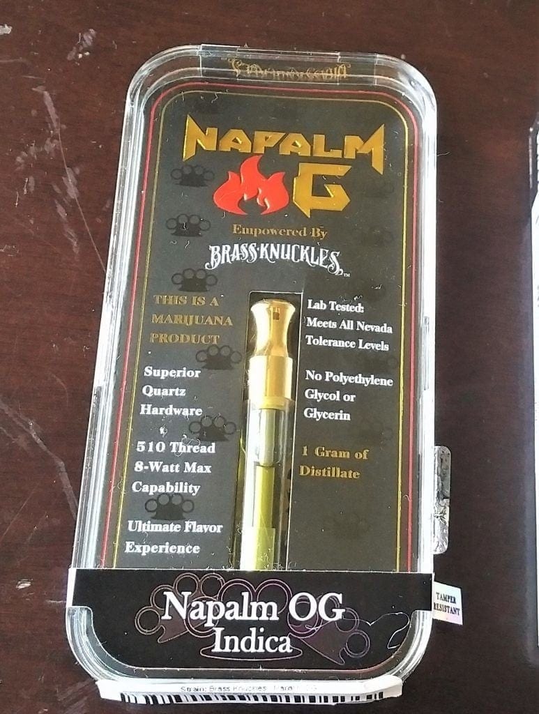 brass knuckles napalm og cannabis vape cartridge