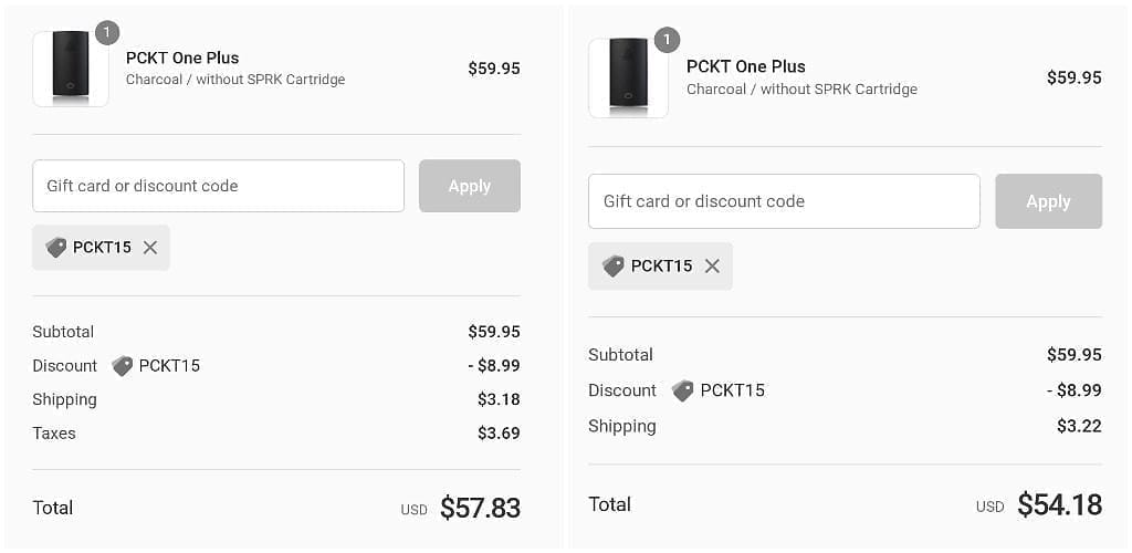 pckt one price shipped